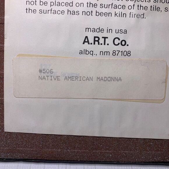 Gorman Native American Tile Madonna Painting Ceramic Art 8x8 Vtg DAMAGE - Picture 7 of 7